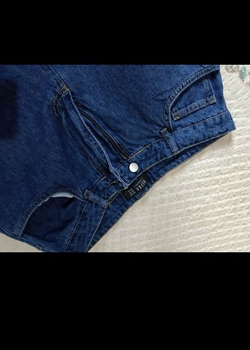 Bol Kesim Kadın Kot Pantolon - Görsel 2