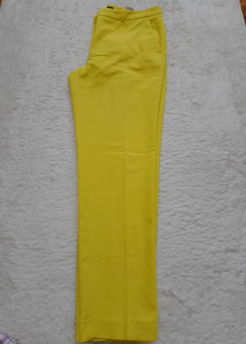 Sarı Midi Kadın Kumaş Pantolon - Görsel 2
