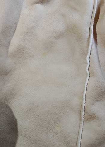 Bej Süet Kadın Kürklü Kışlık mont - Görsel 4