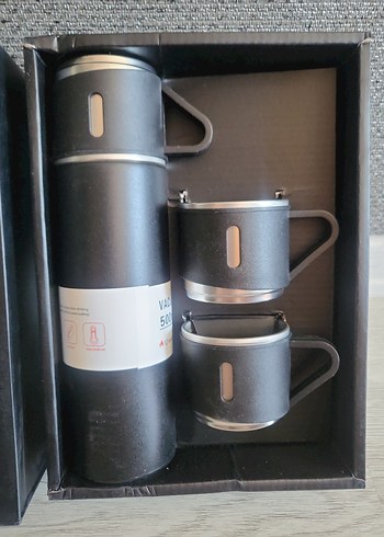 Siyah Vakumlu Termos Seti - Görsel 2