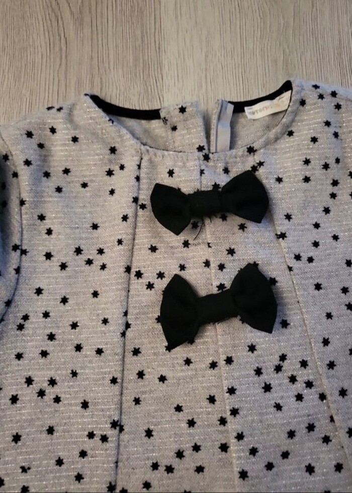 Gri yun kiz çocuk elbisesi - Görsel 4