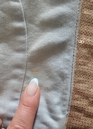 Pul detayli kot yelek - Görsel 6