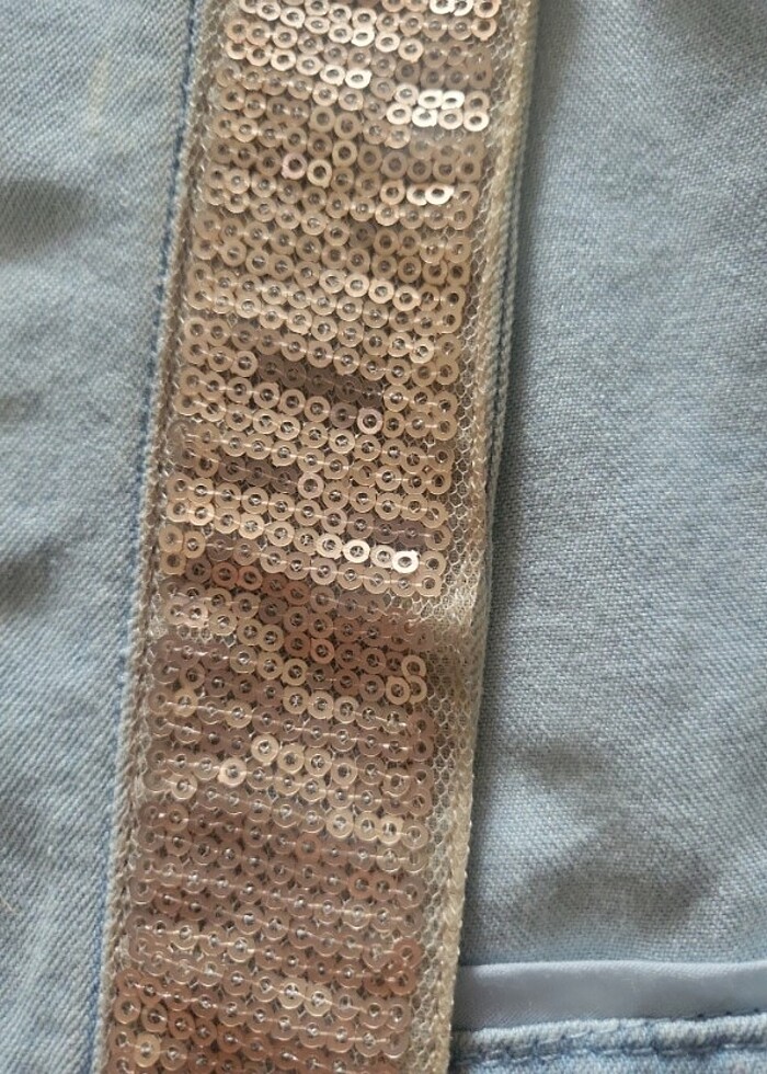 Pul detayli kot yelek - Görsel 4