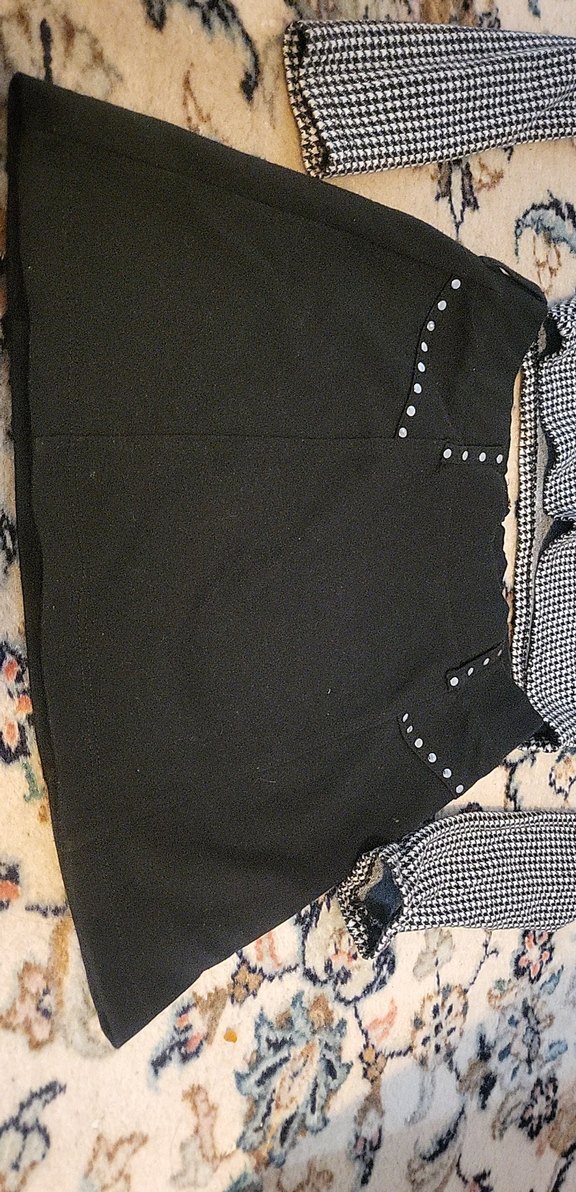 Siyah Mini Etek ve kareli bluz takim - Görsel 2