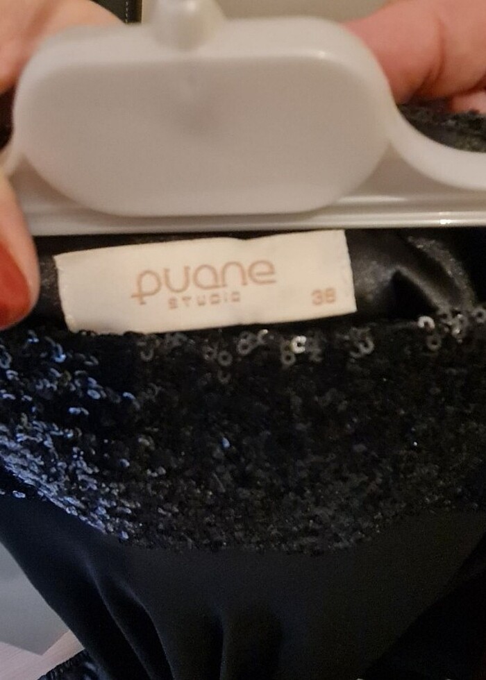 Siyah payetli etek uzun - Görsel 2