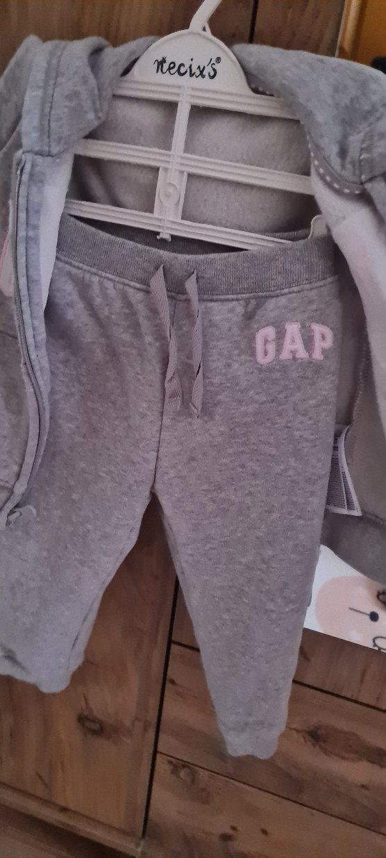 Gri Fermuarlı GAP Kız Sweatshirt Eşofman takım - Görsel 2
