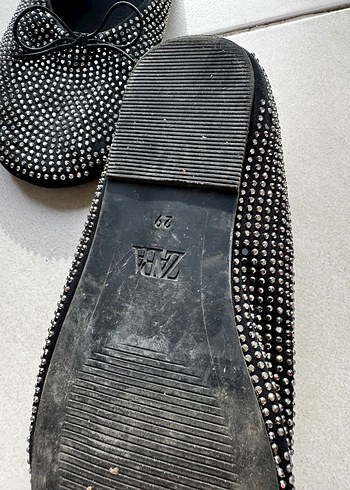 Parlak Taşlı Siyah Dolgu Topuklu Kadın Babet - Görsel 4