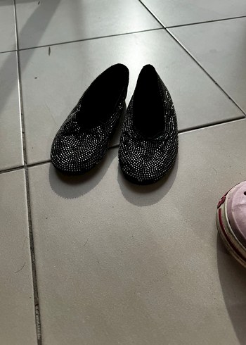 Parlak Taşlı Siyah Dolgu Topuklu Kadın Babet - Görsel 5