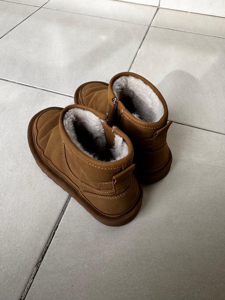 Kahverengi Kız Çocuk Süet Dolgu Topuklu Bot - Görsel 3