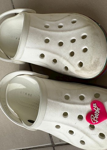 Beyaz Crocs Kız Terlikleri Velcro Bantlı - Görsel 3