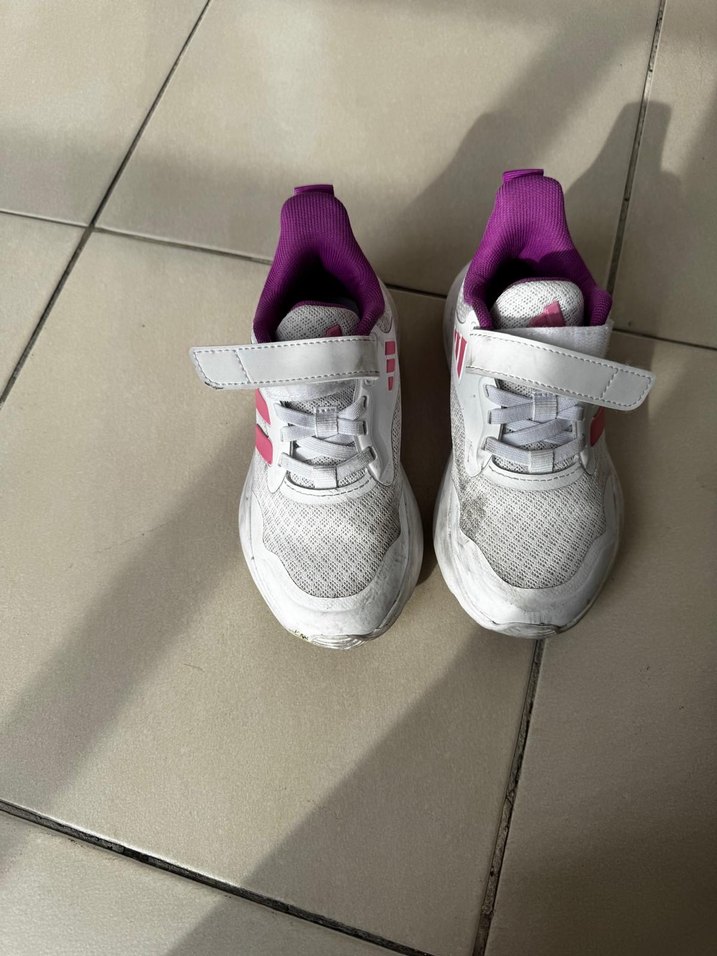 Mor ve Gri Çocuk Spor Ayakkabı Velcro - Görsel 2