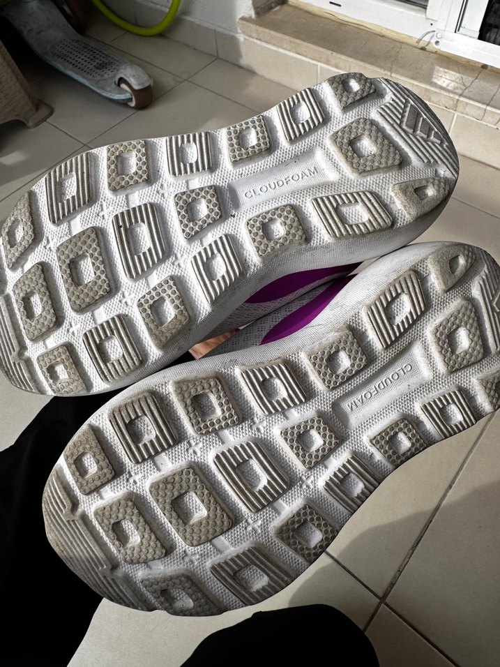 Mor ve Gri Çocuk Spor Ayakkabı Velcro - Görsel 3