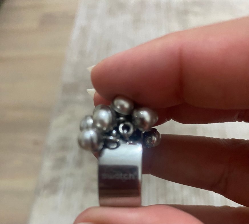 Boncuk Detaylı Gri Kadın Yüzük - Görsel 3