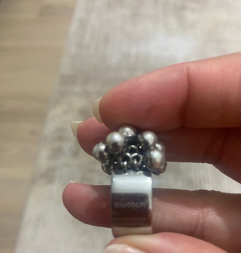 Boncuk Detaylı Gri Kadın Yüzük - Görsel 2