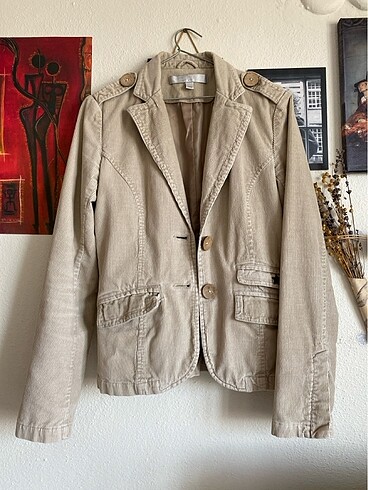 American Vintage Fitilli kadife vintage kadın ceket