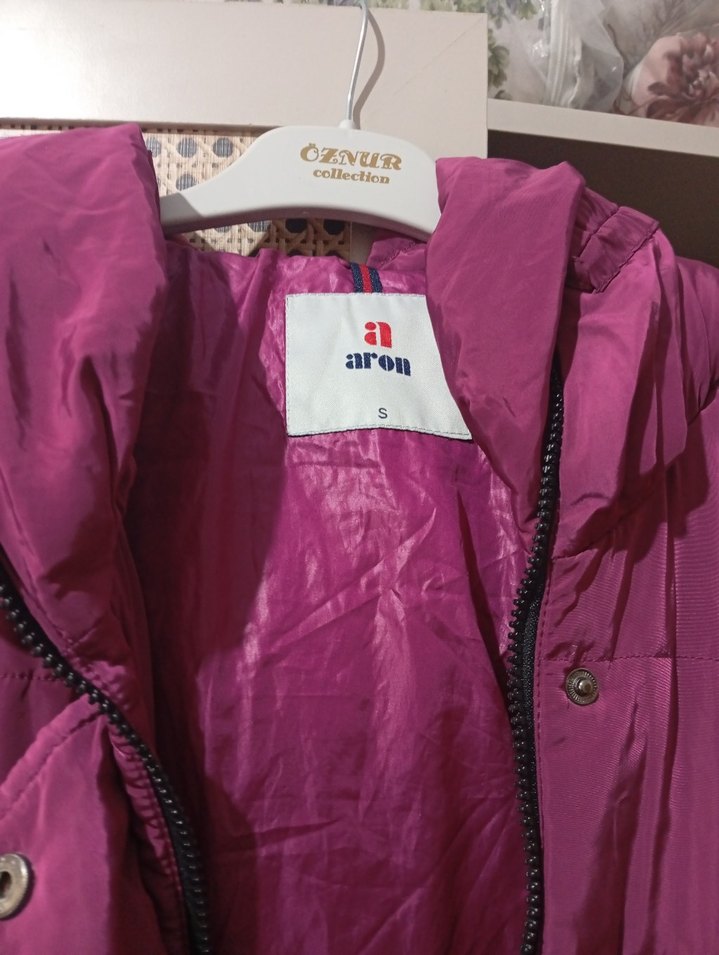 Düğmeli Mor Midi Kadın Mont - Görsel 4