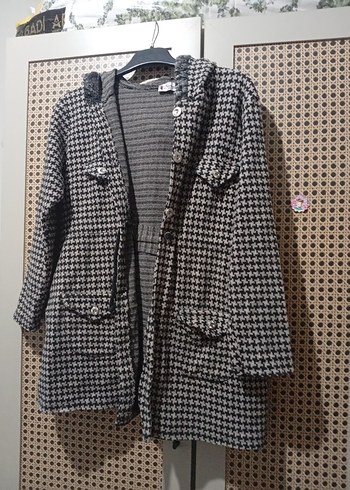 Düğmeli Gri Midi Kadın Kaban - Görsel 3