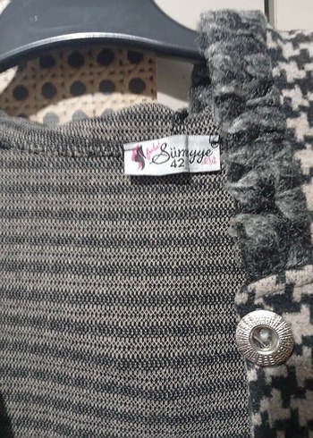 Düğmeli Gri Midi Kadın Kaban - Görsel 4