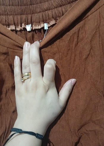 Kadın Kahverengi Keten Pilili Pantolon - Görsel 4