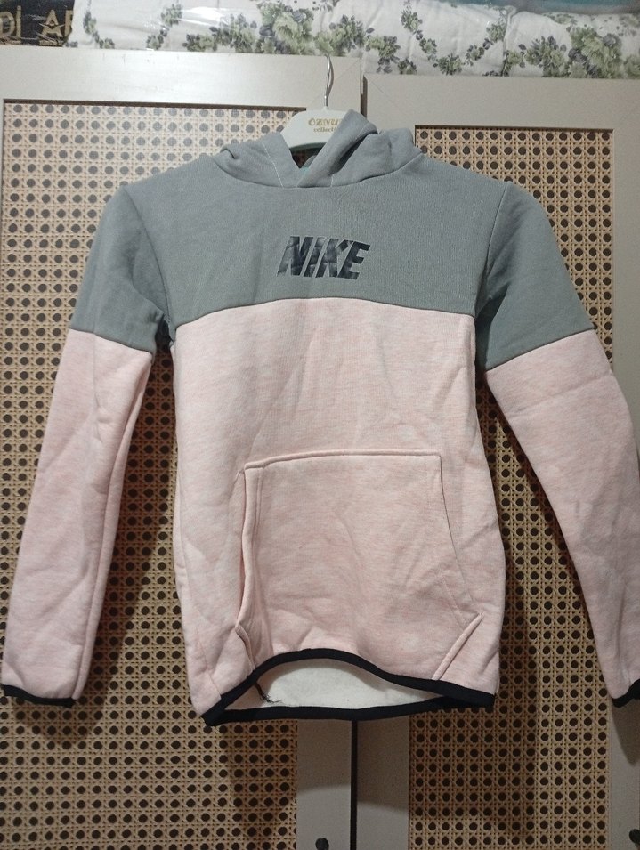 Gri Kapüşonlu Kız Sweatshirt - Görsel 2