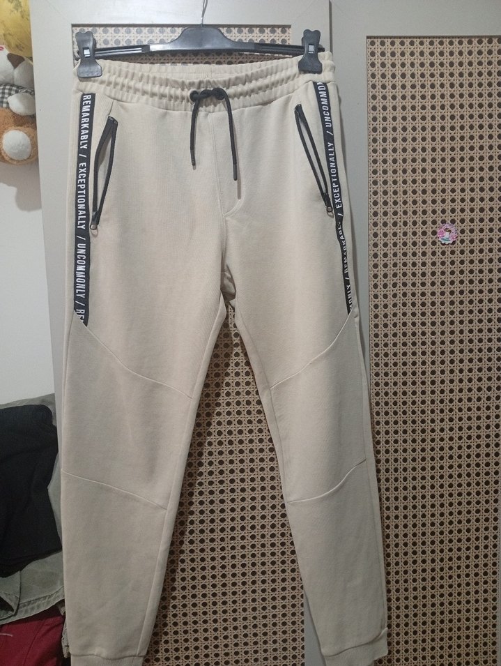 Bej Erkek Günlük Kemerli Outdoor Eşofman - Görsel 3