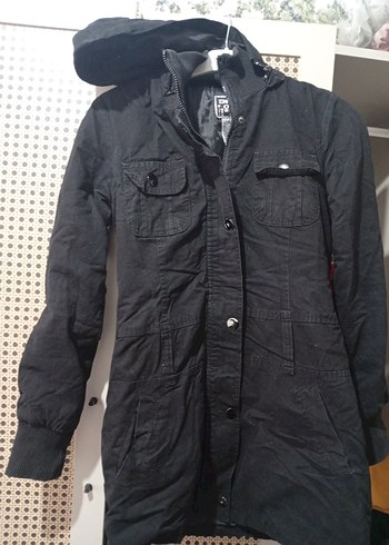 Düğmeli Siyah Kadın Kot Ceket - Görsel 3