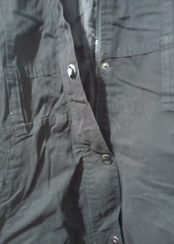 Düğmeli Siyah Kadın Kot Ceket - Görsel 4