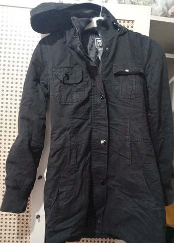 Düğmeli Siyah Kadın Kot Ceket - Görsel 2