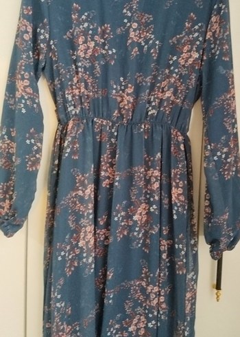 Bohem Tarz Uzun Lacivert Kadın Elbise - Görsel 3