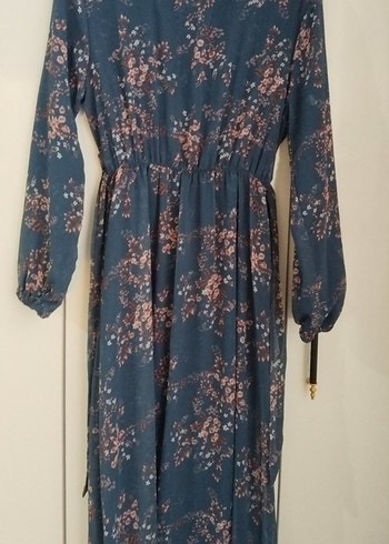 Bohem Tarz Uzun Lacivert Kadın Elbise - Görsel 2