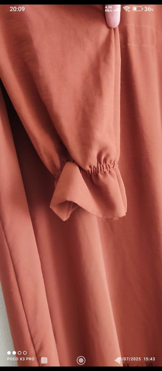 Kahverengi Uzun Bohem Elbise - Görsel 3