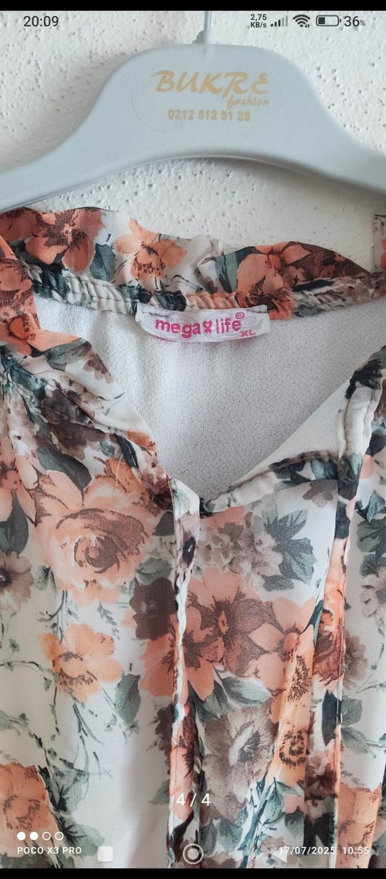 Uzun Kollu Bohem Çiçekli Uzun Elbise - Görsel 4