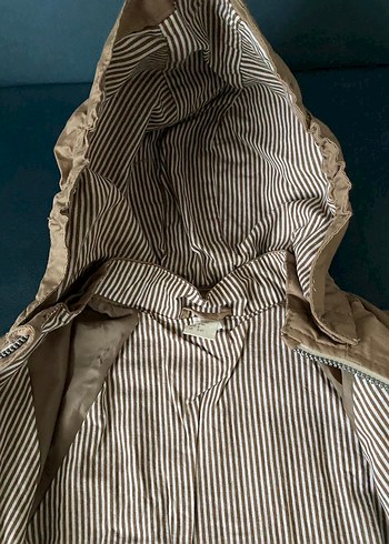H&M Bej Kapüşonlu Erkek Çocuk trençkot-yağmurluk - Görsel 4