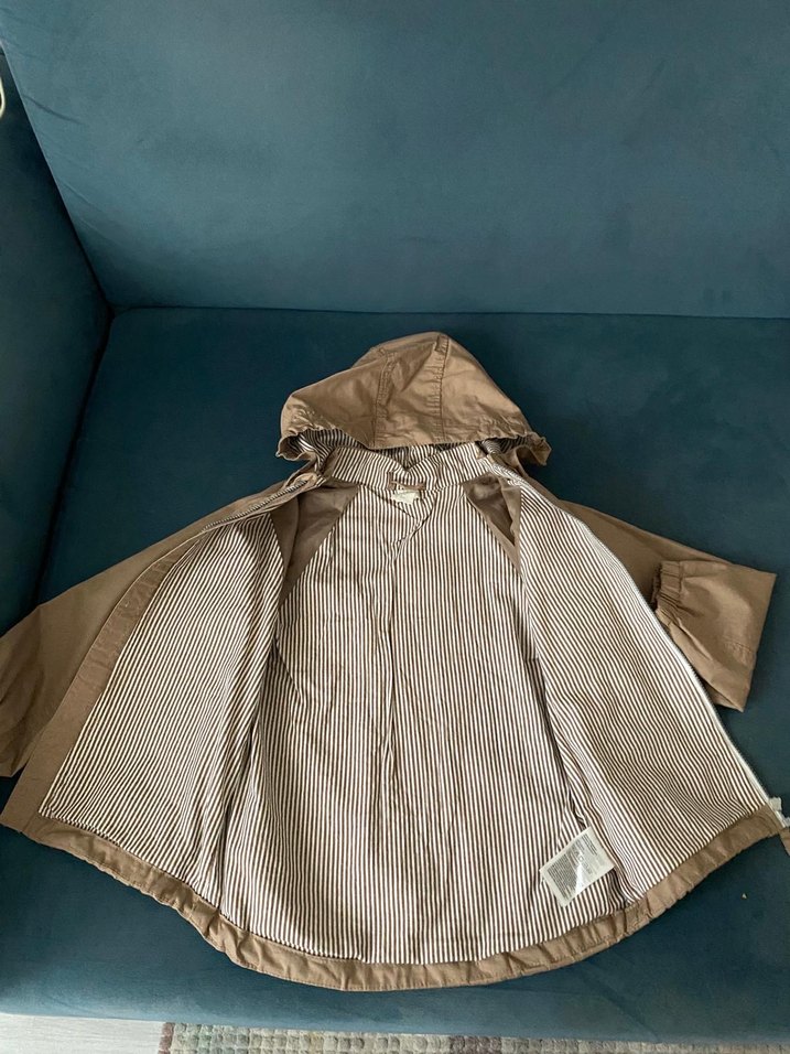 H&M Bej Kapüşonlu Erkek Çocuk trençkot-yağmurluk - Görsel 3