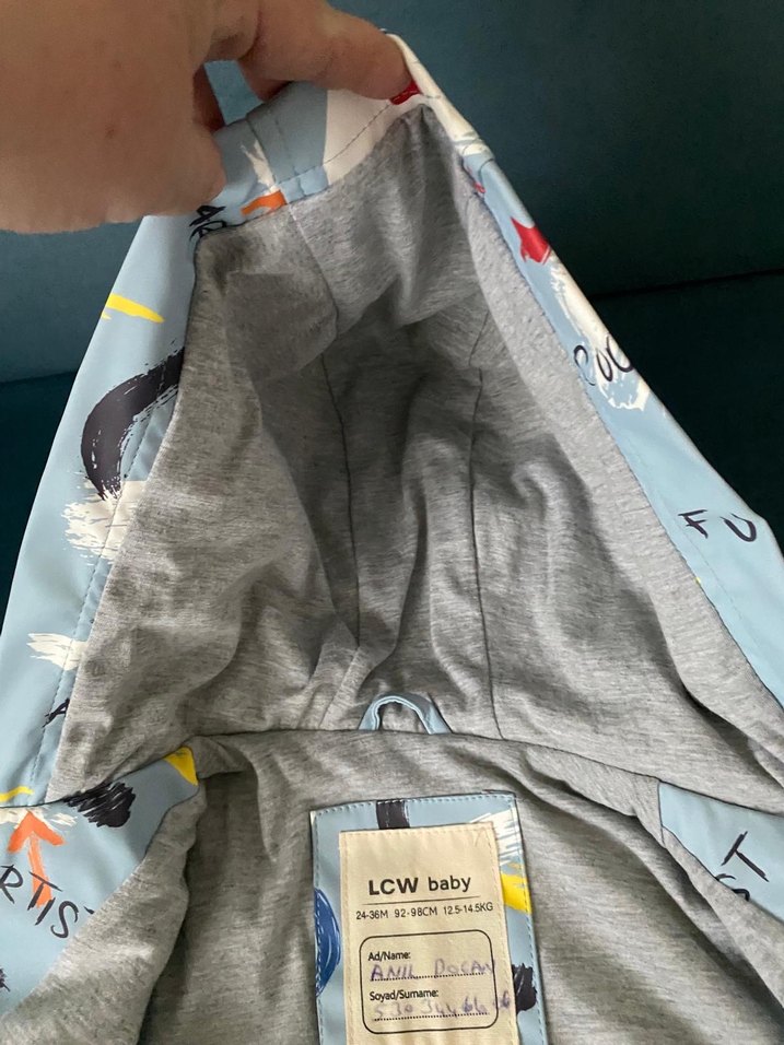 Kapüşonlu Erkek Çocuk Baskılı Yağmurluk - Görsel 4