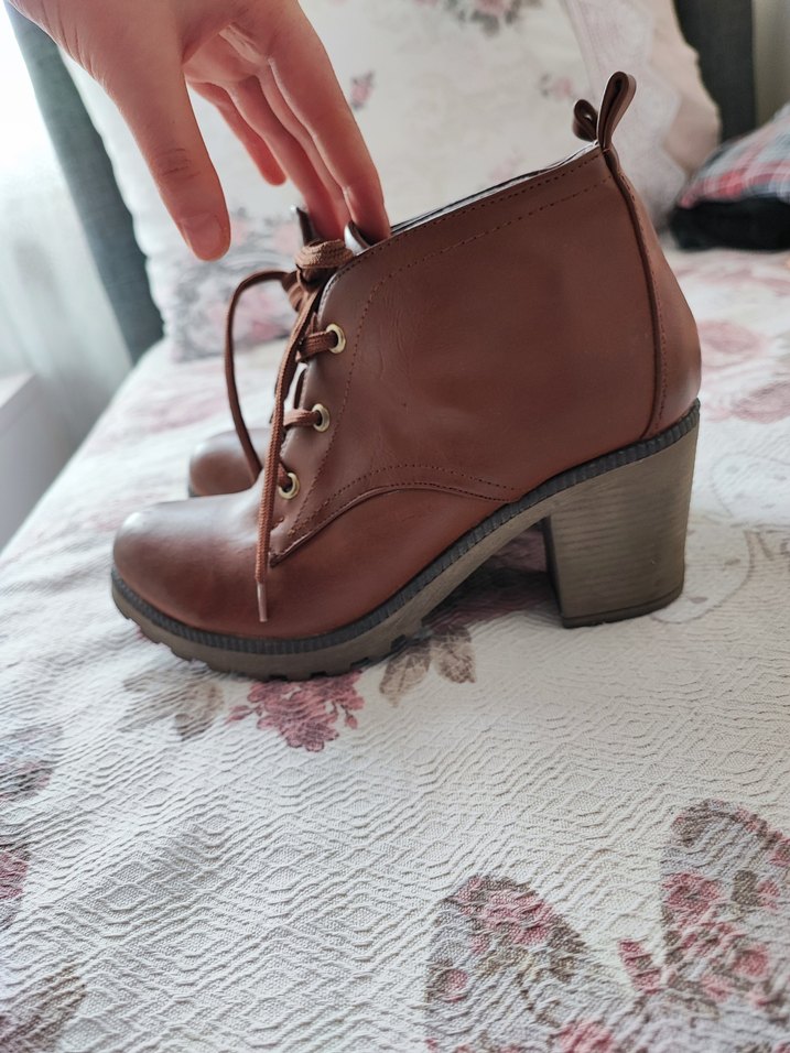 Kahverengi Kadın Deri Dolgu Topuklu Bot - Görsel 2