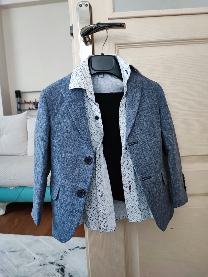 Erkek Çocuk Mavi Denim Ceket - Görsel 2