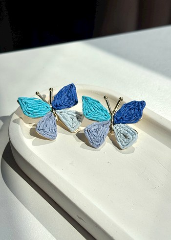 Şık kelebek küpe - Görsel 4