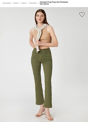 Koton İspanyol Crop Paça Kot Pantolon Dar Kesim