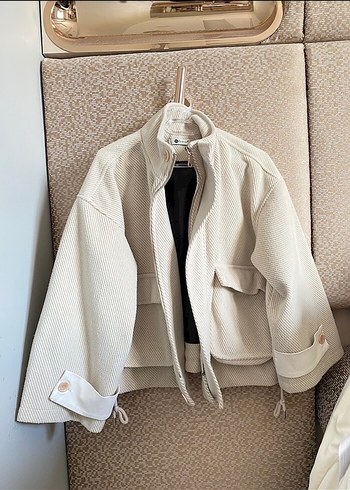 Kadın Beyaz Loose Fit Midi kaban