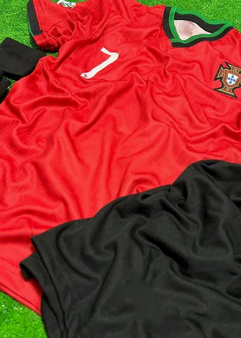 Kırmızı Ronaldo Baskılı Erkek Spor Forması - Görsel 2