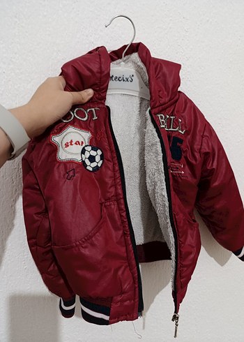 Diğer Bordo Nakışlı Erkek Çocuk Mont