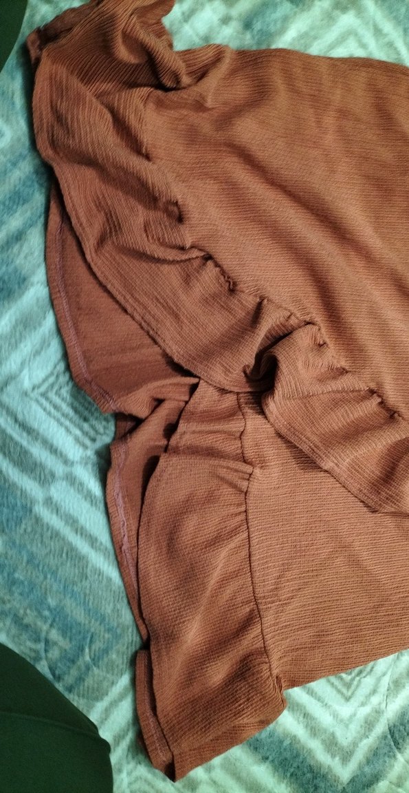 Kahverengi Keten Midi Etek - Görsel 4