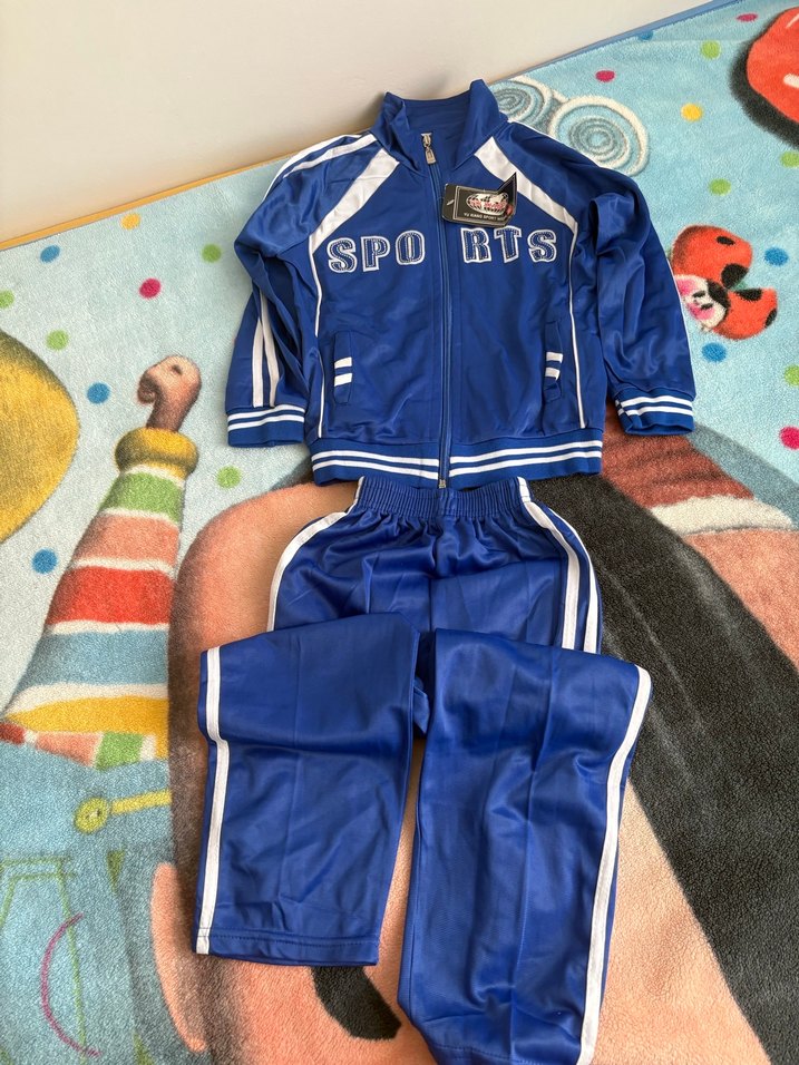 Erkek Çocuk Mavi Fermuarlı Eşofman Takımı - Görsel 3
