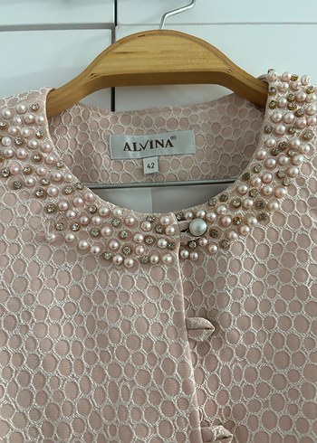 Alvina Pembe Jakarlı Uzun Takım - Görsel 3