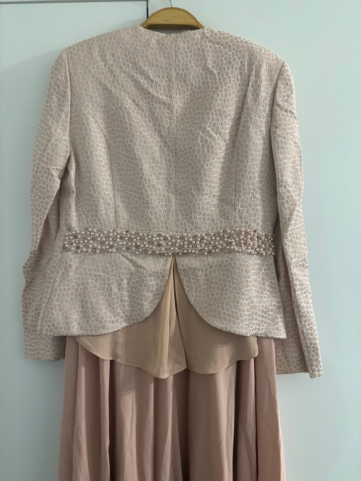 Alvina Pembe Jakarlı Uzun Takım - Görsel 5