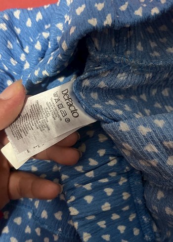 Mavi Renkli Fırfırlı Midi Etek - Görsel 2