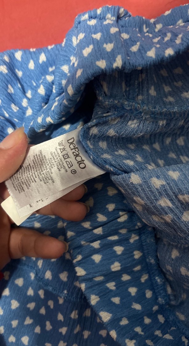 Mavi Renkli Fırfırlı Midi Etek - Görsel 2