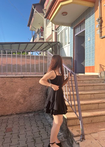 Siyah V Yakalı Drapeli Midi Abiye Elbise - Görsel 2