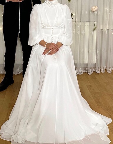 Tesettür nikah elbisesi